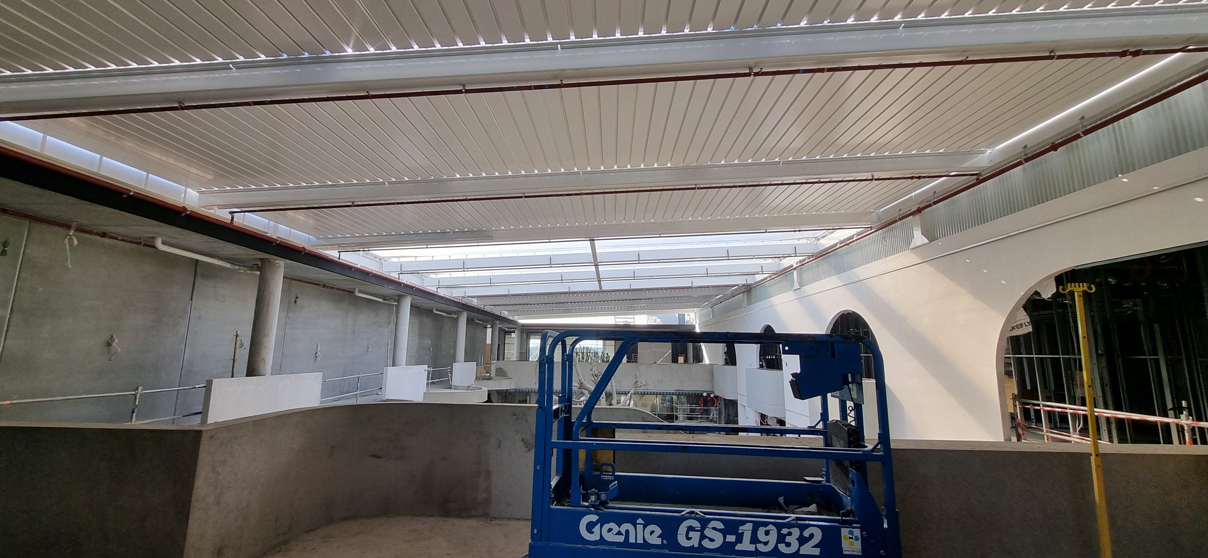 Commercial aluminium louvre roof system installation — Shutters of Sydney
