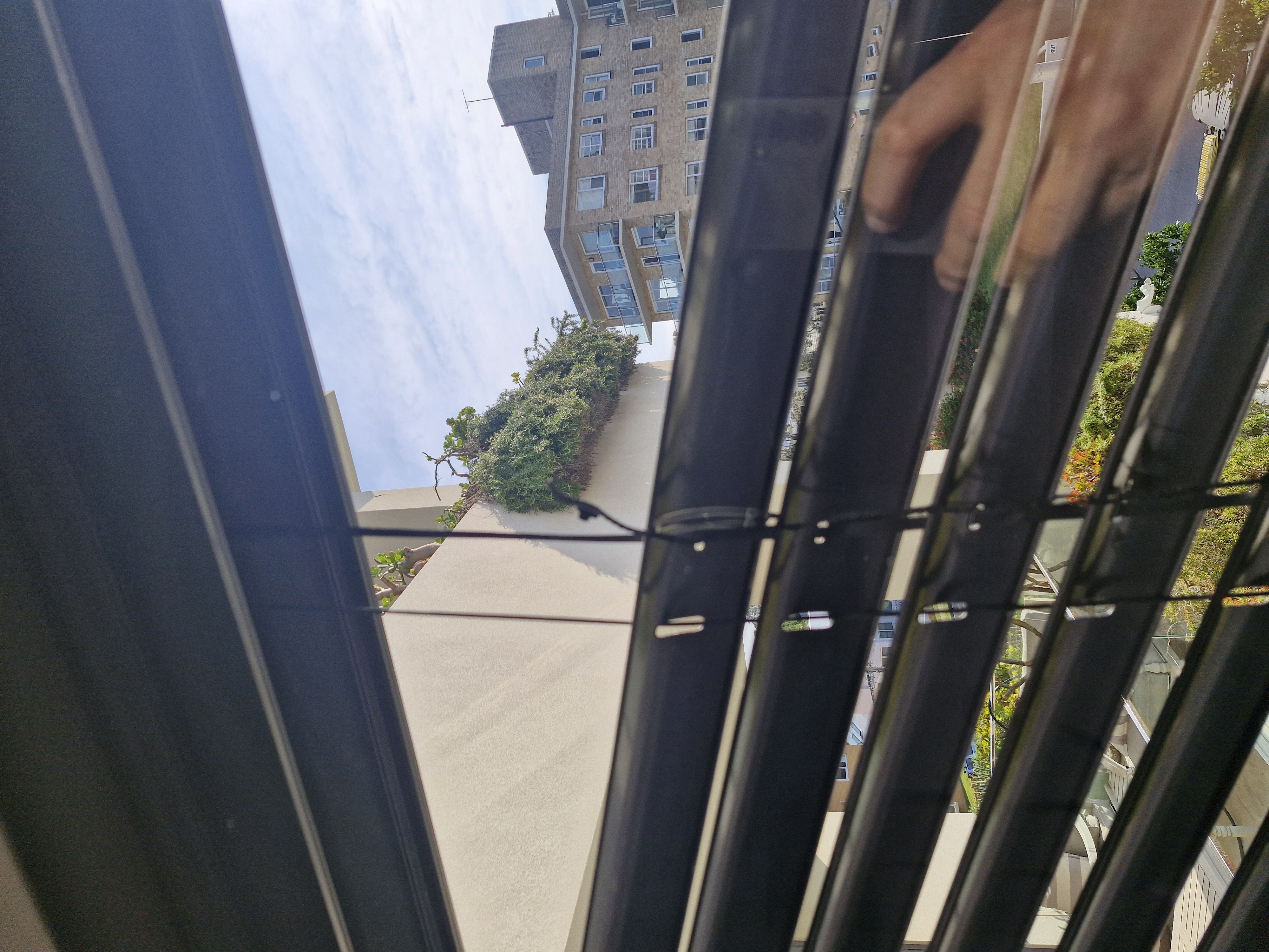 External venetian blind slat and cord alignment detail — Shutters of Sydney