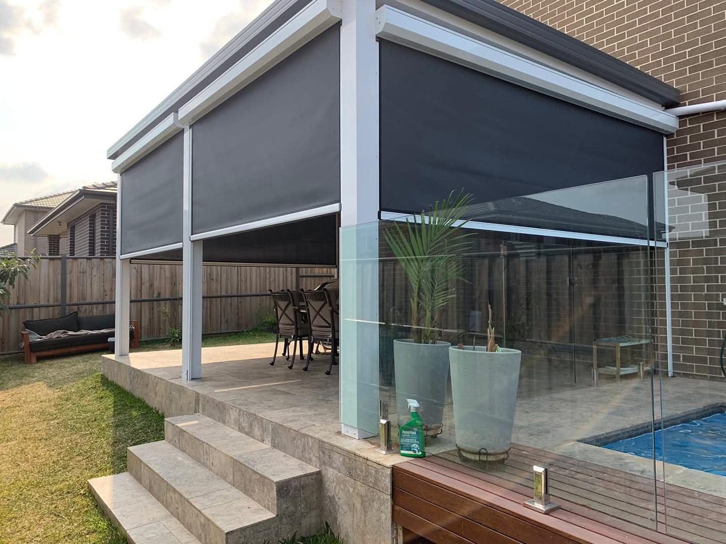Premium outdoor zip blind installation on a Sydney residential property — Shutters of Sydney